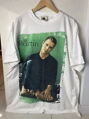 Ricky Martin Vintage T Shirt 1999 90s Music Top Livin' La Vida Loca Size OSFA XL • $45.04