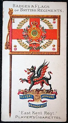 EAST KENT REGIMENT   Vintage 1904 Colours & Badge  Illustrated Card  XC11M • £5.99