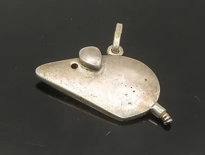 925 Sterling Silver  - Vintage Modernist Mouse Motif Drop Pendant - PT18257 • $72.10