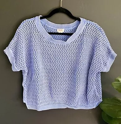 Mossimo Blue Acid Wash Open Weave Chunky Layering Sweater S • $10