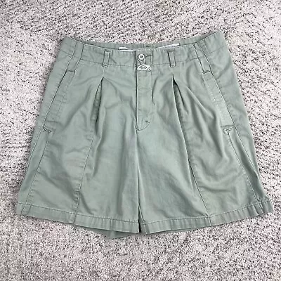 Vintage Girbaud Shorts Mens 34 Pleated Green Logo Marithe Francois Talon Zipper • $38.89