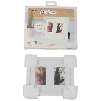 Vivitar White Photo Frame Holds 2 Mini Photos - Works With Instax Photos • $10