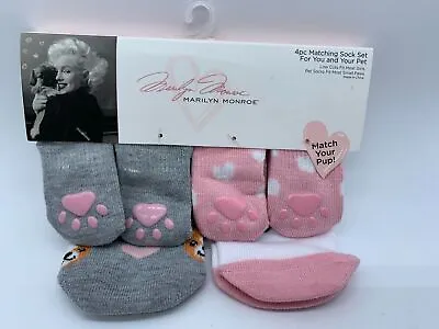 MARILYN MONROE Girl's 4 PC MATCHING LO CUT SOCKS FOR YOU AND YOUR PET NEW W TAG • $9.99
