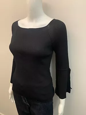 Veronika Maine Black Tie Sleeve Top Size Medium=10/12      (# 1173) • $24.99