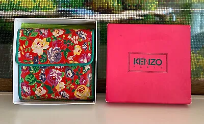KENZO Paris FLOWER GARDEN Wallet Purse 1990's VINTAGE Boxed Floral DESIGNER • $79