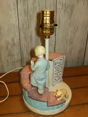 Vintage Classic Winnie The Pooh Christopher Robin Climbing Stairs Lamp Charpente • $75