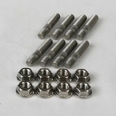 Kawasaki Ninja ZX-14R ZX-6R ZX6R Stainless Steel Exhaust Studs & Flange Nuts M8 • £10.99