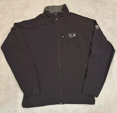 Mountain Hardwear Jacket Men's Large Black Full Zip Nylon Stretch Outerwear READ • $34.99
