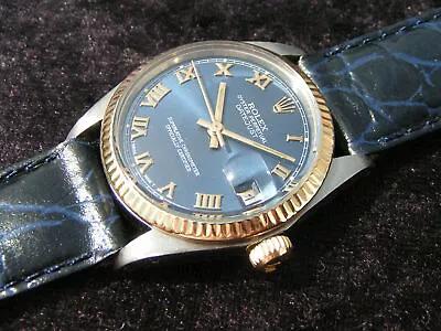 Rolex Date 31 6827 Steel Gold 31mm From 1974 Blue Dial • $5787.95