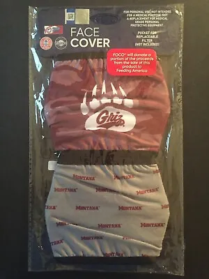 Montana Grizzlies 2 Pack Adult Cloth Face Mask Covering -50% Off SRP-FREE S&H • $7.49