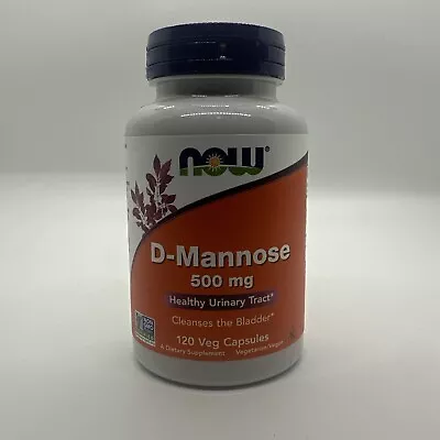 NOW  D-Mannose 500mg Healthy Urinary Tract - 120  Veg Capsules BB:10/2027 • $16.99