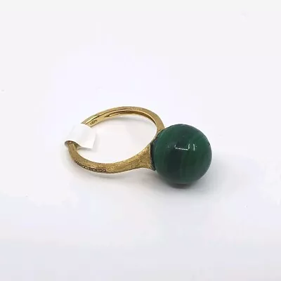 NEW Marco Bicego Africa Boule Malachite Ring In 18K Yellow Gold SZ 7.5  • $800