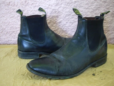 $45 • Buy R.m. Williams Mens Black Genuine Leather Pull On Ankle Boots-sz 10 Damaged