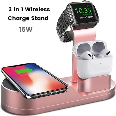 For IPhone 13 12 11 Pro Max 3 In 1 Wireless Fast Charger Charging Stand Station • $10.49