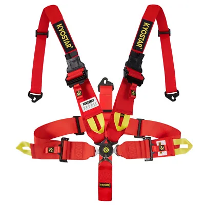 Red 5-Point Cam Lock Racing Safety Seat Strap Nylon Belt Harness 3 Inch KYOSTAR • $85.98