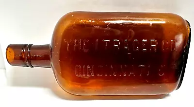 Vintage Whiskey Bottle The I. Trager Co Cincinnati OH Ohio Amber 1 Pint • $7.99