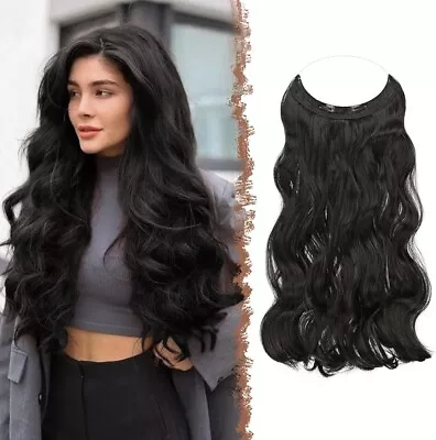 Clip In Hair Extension. One Piece. Darkest Brown 18 Inch Synthetic Hair Peice.  • £12.99