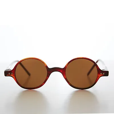 Tortoise Round Small Spectacle Vintage Sunglasses Brown Lens - Cullen • $28