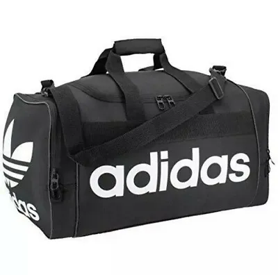 $42.75 • Buy ADIDAS MEDIUM TREFOIL Originals Unisex Santiago Duffel Bag BLACK OS NWT NEW $50