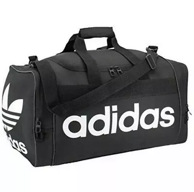 ADIDAS MEDIUM TREFOIL Originals Unisex Santiago Duffel Bag BLACK OS NWT NEW $50 • $41.95