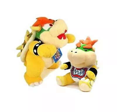 1Set Of 2 10  Super Mario Bros King Koopa Bowser & 7  Bowser Jr Plush Stuffed • $25.99