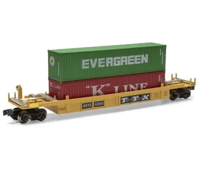 O Scale O Gauge TTX Intermodal Car (Yellow) With Containers Menards MTH Lionel • $119.99