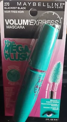 Maybelline Volum’Express Mascara The Mega Plush 270 BLACKEST BLACK .3 Oz  • $8.39