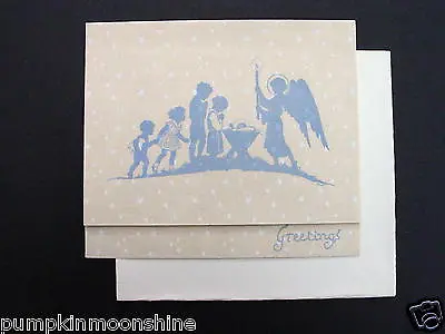 #E688- Margaret Tarrant Xmas Greeting Card Children & Baby Jesus Silhouette New • $20