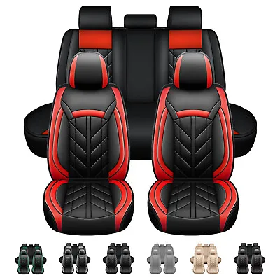 Universal Car Seat Cover Full Set Pu Leather Seat Cushion Protector Front Rear • $71.99