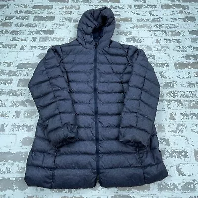 Eddie Bauer Jacket Women XL Blue Puffer Coat Down Fill Full Zip Packable Navy • $24.91