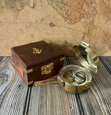 Brass Brunton Pocket Compass Nautical Gift • $59.96