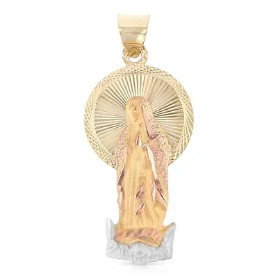 14K Gold Virgin Mary Lady Of Guadalupe Stamp Pendant For Necklace Chain • $124