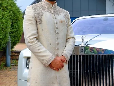 Mens Wedding Sherwani - Cream/Off-White • £480