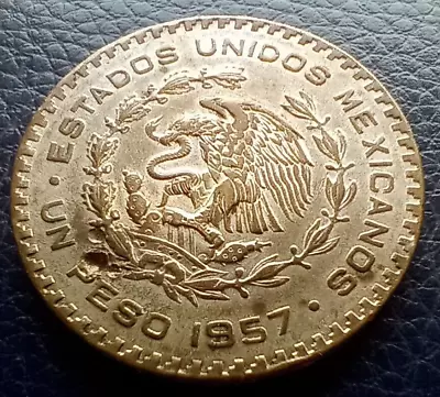1957 Mexican (Mexico) One Peso Silver Coin - Old World Silver - Free Shipping • $6.99