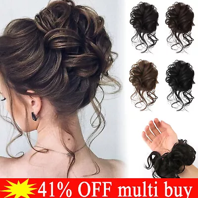 Messy Hair Bun Hairpiece Tousled Updo For Women Girls Hair Ponytail Scrunchies • £2.81