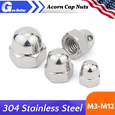 Acorn Domed Cap Hex Nuts DIN 1587 A2 Stainless Steel - M3 M4 M5 M6 M8 M10 M12 • $6.53