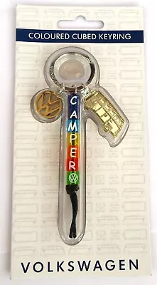 VW Camper Coloured Cubed Key Ring NEW Car Gift Surfer Van Life Split Screen • £9.99