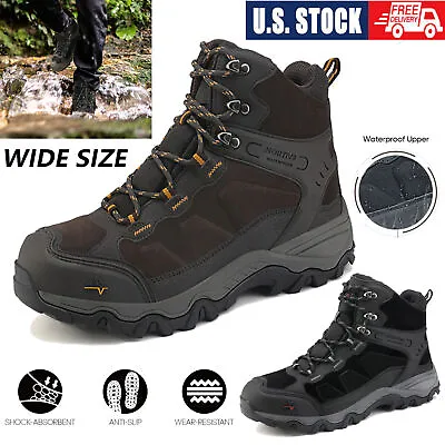 Men's Hiking Boots Waterproof Non-slip Trekking Traveling Boots * Wide Size • $47.99