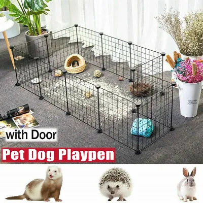 DIY Pet Dog Play Pen 16/12/10 Panels Detachable Puppy Rabbit Playpen Cage Fence • £4.99