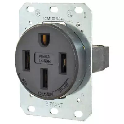 $48.97 • Buy GRAINGER APPROVED 9450FR Receptacle,Black,50A,3.0 HP,3 Poles