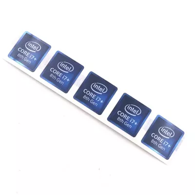 5Pcs  Laptop Sticker Badge Label Case CORE I7+ 8th 18*18mm Blue ST097 • $2.37