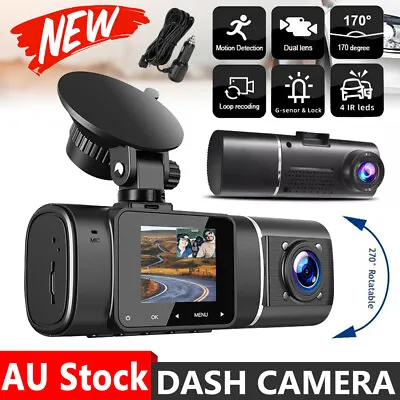$64.95 • Buy 1080P Dual Dash Camera Cam Front And Inside Uber Car Driving Recorder 64GB Cam