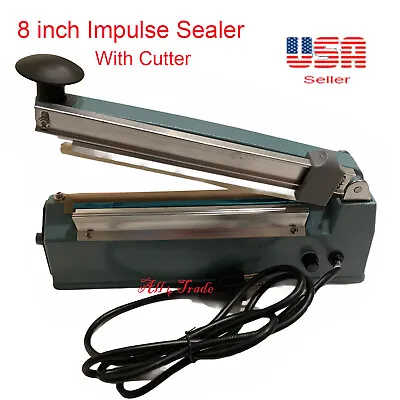 8  200mm Impulse Seal Machine Wrap With Cutter Heat Poly Bag Hand Sealer  • $48.99