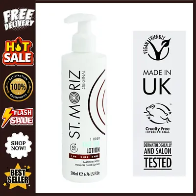 St Moriz 1 Hour Fast Tan Lotion Self Tanning Fake Tan 200ml  Free Shipping Uk • £5.99