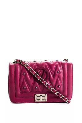 Mario Valentino Beatriz Diamond Studded Quilted Shoulder Bag Handbag Purple • $350.99