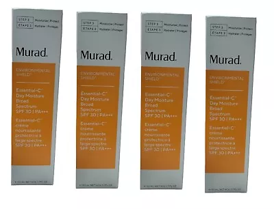 Murad Essential-C Day Moisture Broad Shield SPF 30 -1.7 Oz New In Box (4 Pack) • $85.46