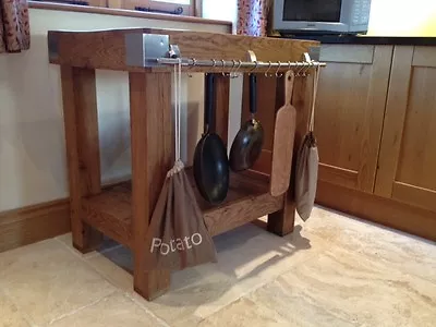£1467.07 • Buy Reclaimed Rustic English Oak Butchers Block Kitchen Island Work Station Table 