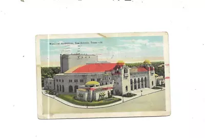 Vintage Postcard Post Municipal Auditorium San Antonio Texas   Pre-Linen • $2.50