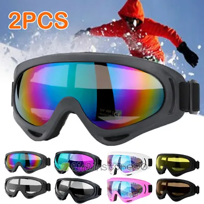 2Packs Pro Ski Goggles Winter Snow Anti Fog Dual Lens UV Protection Mens Womens • $12.15