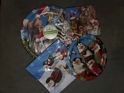 Merry Madagascar Party Supplies - New Plates/Napkins Party Express By Hallmark  • $12